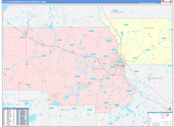 St. Cloud Metro Area Wall Map Color Cast Style 2024
